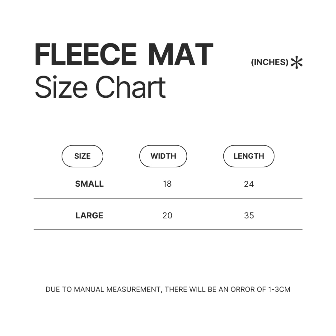 Fleece Mat Size Chart - Cinnamoroll Merch