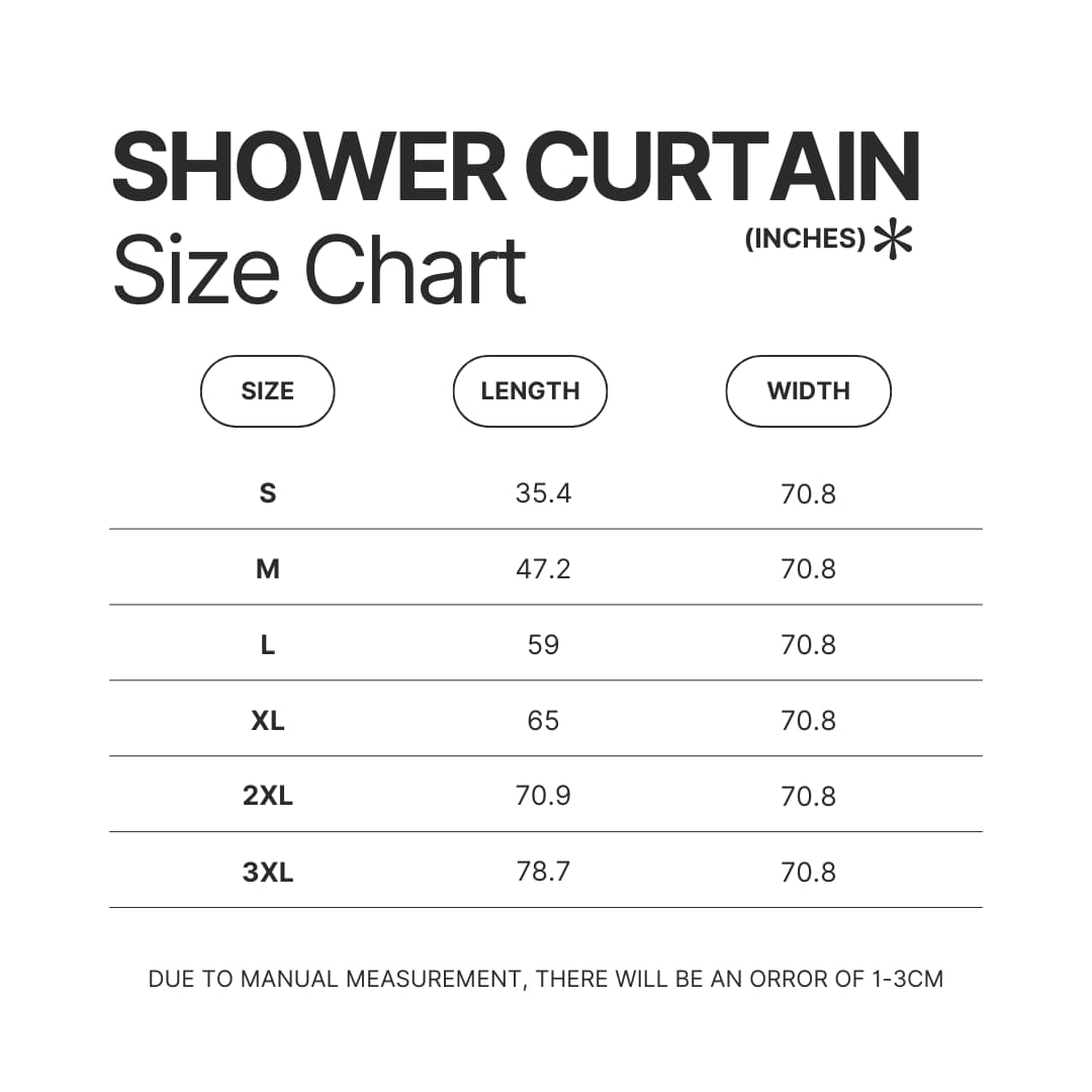 Shower Curtain Size Chart - Cinnamoroll Merch