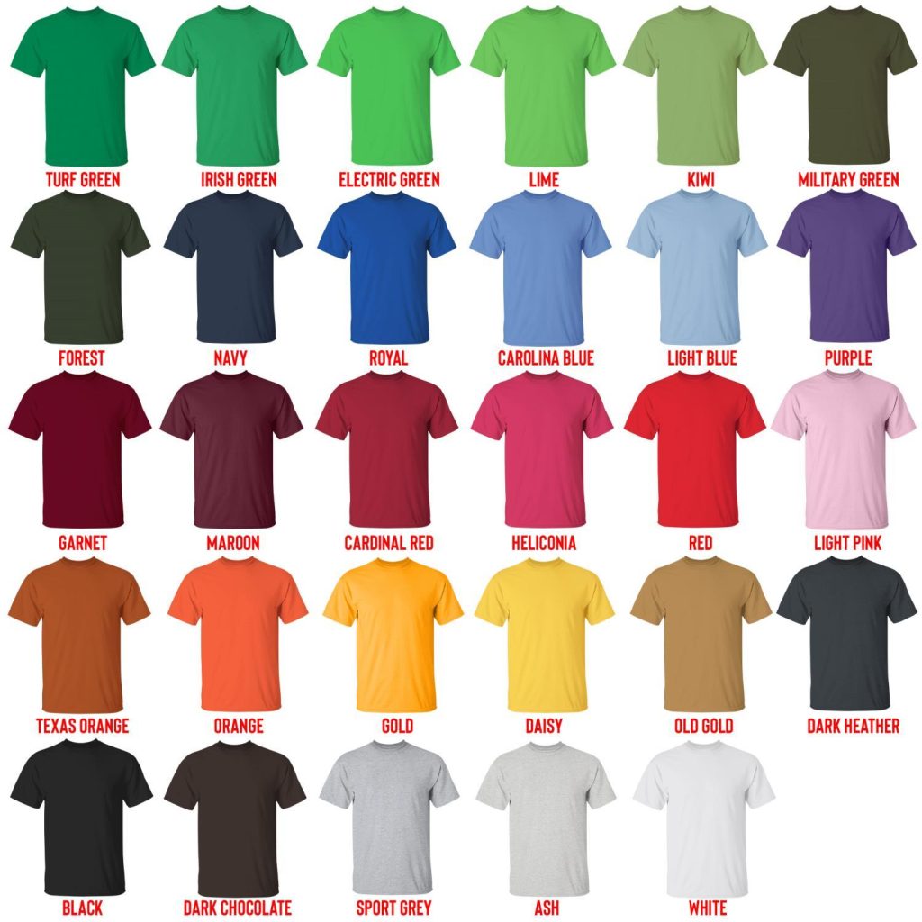 t shirt color chart - Cinnamoroll Merch